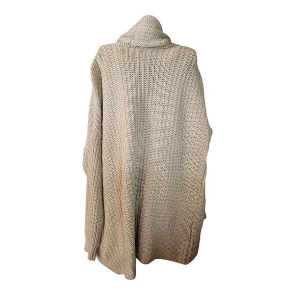 Revolve One Grey Day Alfred Draped Wool Blend Cardigan in Flax Medium NEW - Picture 3 of 6